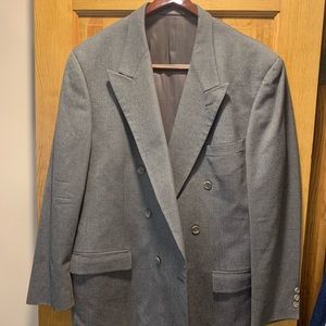 Givenchy Men’s Grey Pinstripe Vintage Wool Blazer Sport Coat Size XL